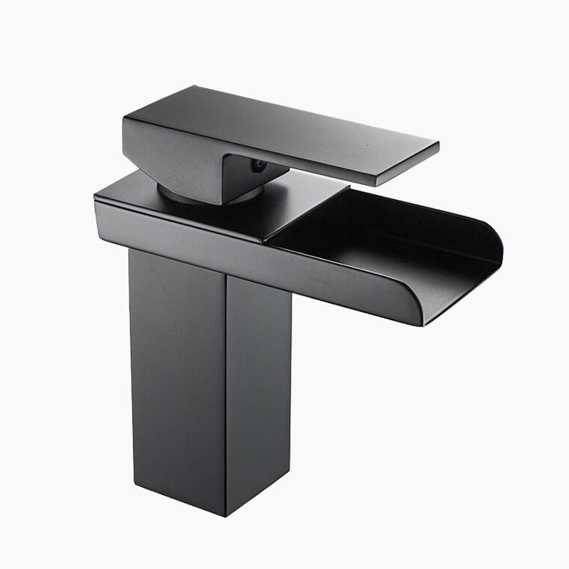 Modern Matte Black Waterfall Basin Faucet