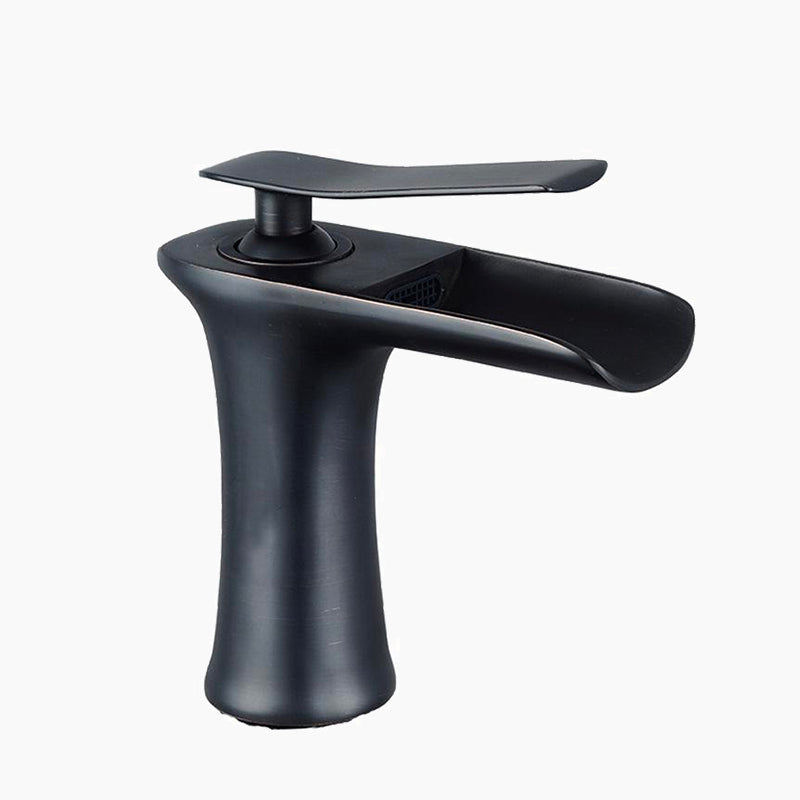 Modern Matte Black Waterfall Faucet