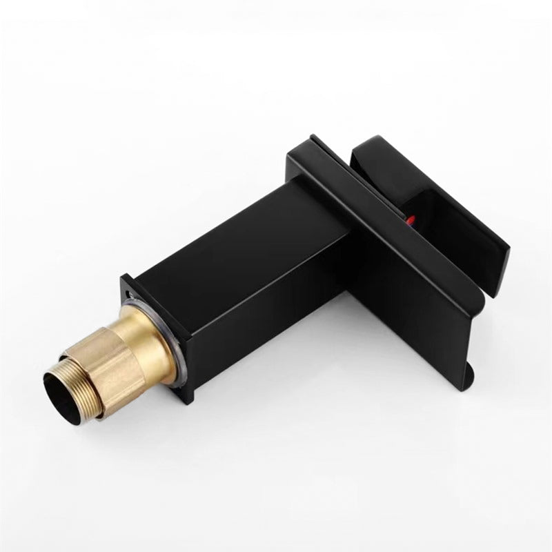 Modern Matte Black Waterfall Basin Faucet