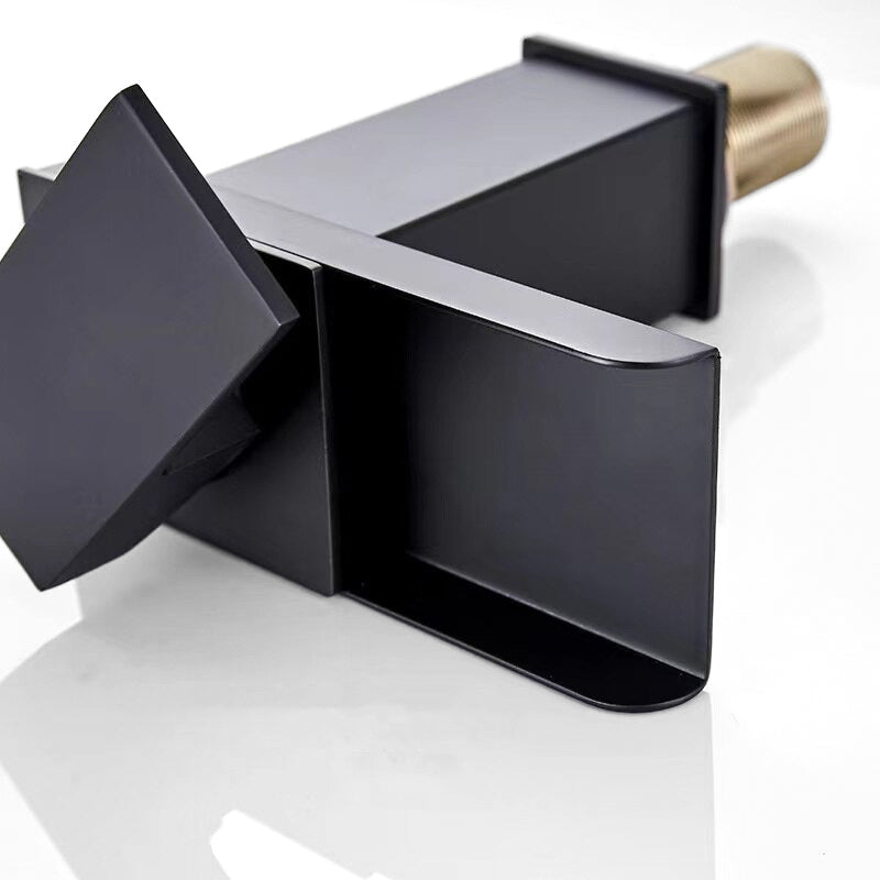 Modern Matte Black Waterfall Basin Faucet