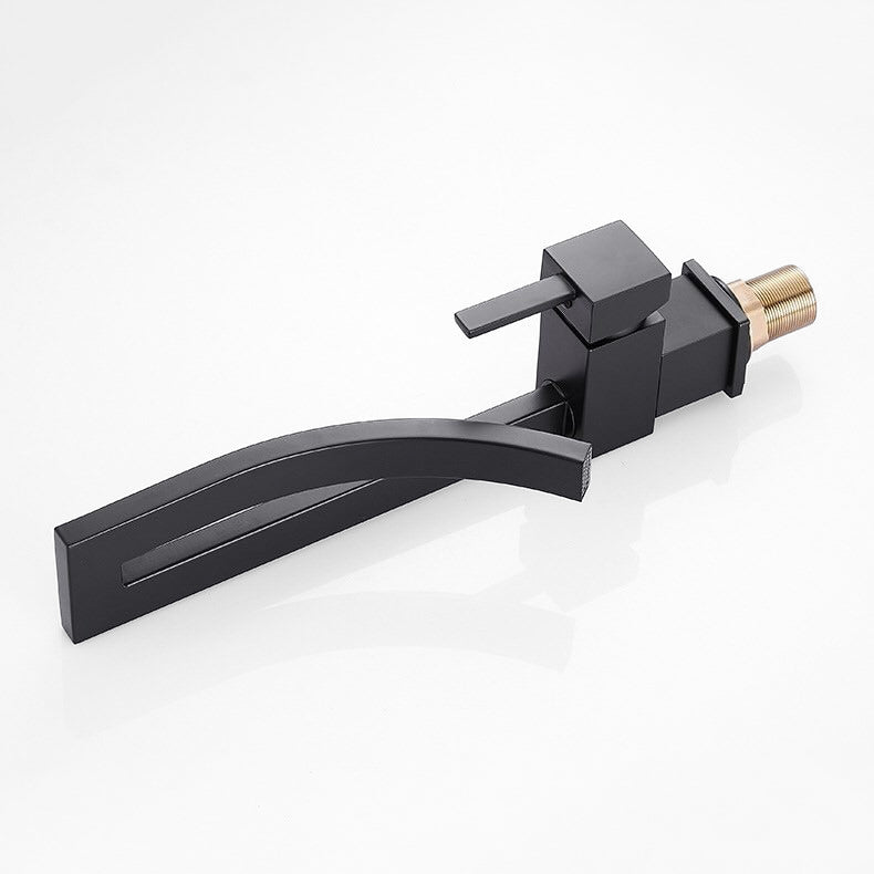 Modern Matte Black Open-Frame Faucet
