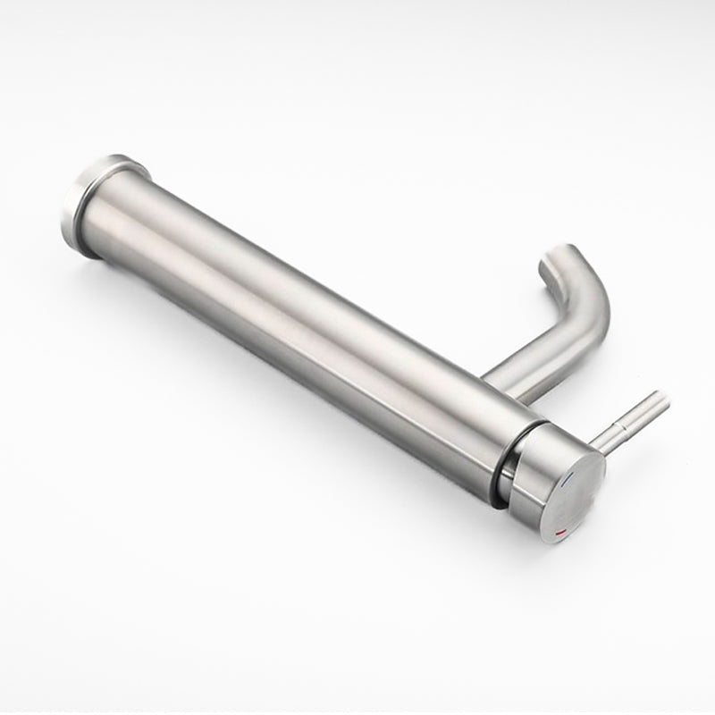 Tall Modern Brushed Stainless Steel Basin Faucet