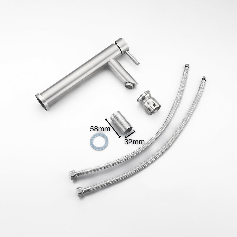Tall Brushed Stainless Steel Single Lever Faucet