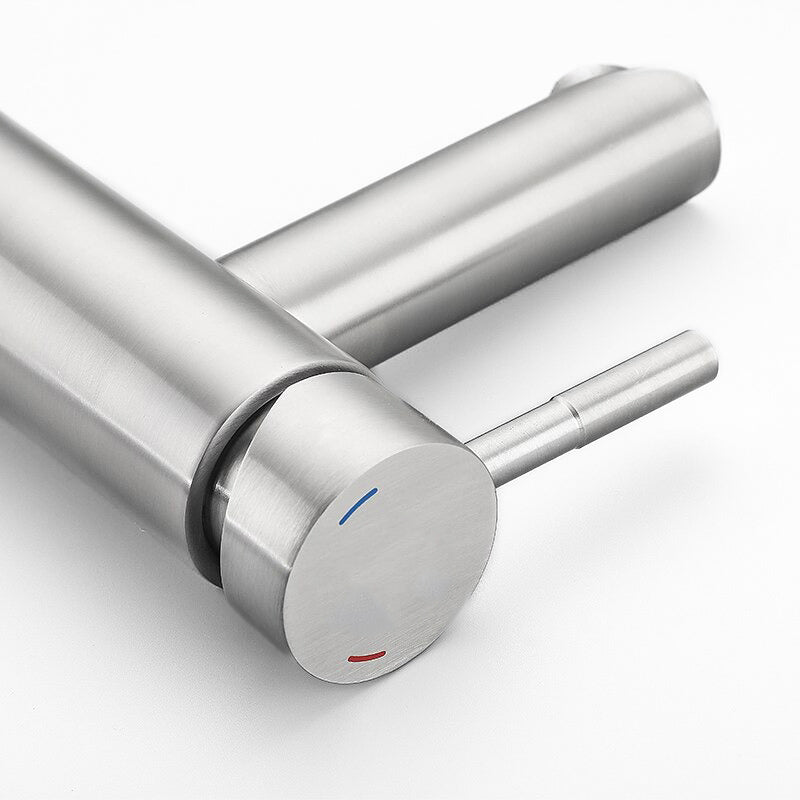 Tall Brushed Stainless Steel Single Lever Faucet