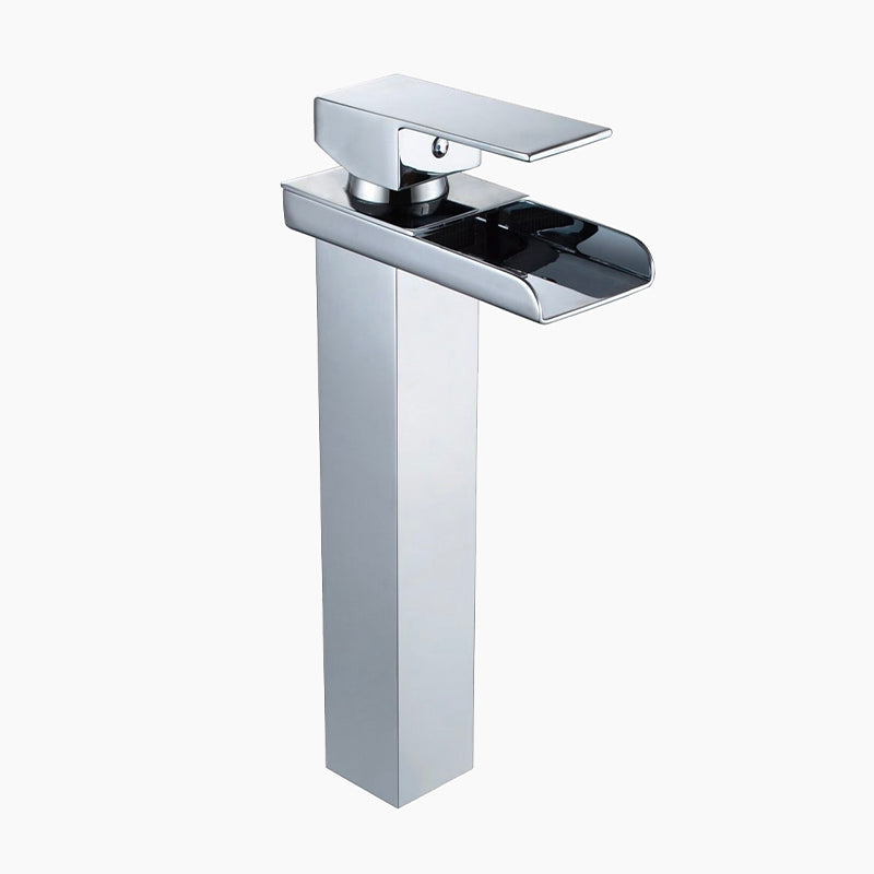 Tall Chrome Waterfall Single Handle Basin Faucet
