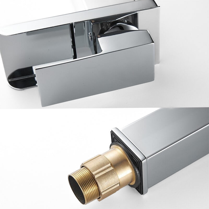 Tall Chrome Waterfall Single Handle Basin Faucet