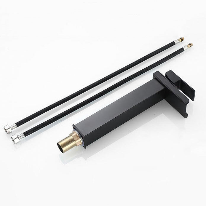 Tall Matte Black Waterfall Basin Faucet