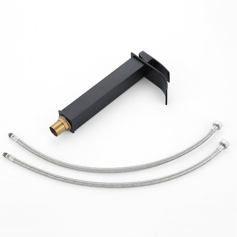 Modern Matte Black Tall Waterfall Basin Faucet
