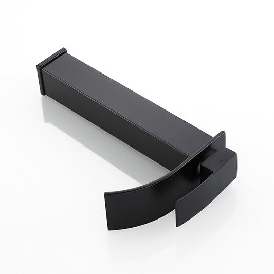 Modern Matte Black Tall Waterfall Basin Faucet