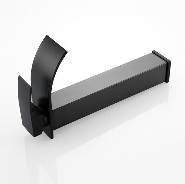Modern Matte Black Tall Waterfall Basin Faucet