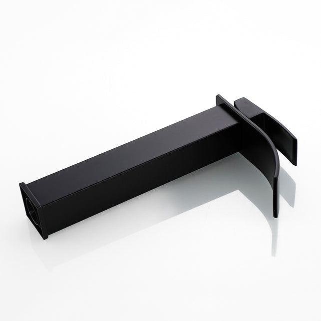 Modern Matte Black Tall Waterfall Basin Faucet