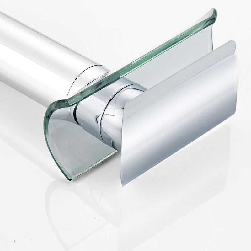 Modern Chrome Glass Waterfall Bathroom Faucet