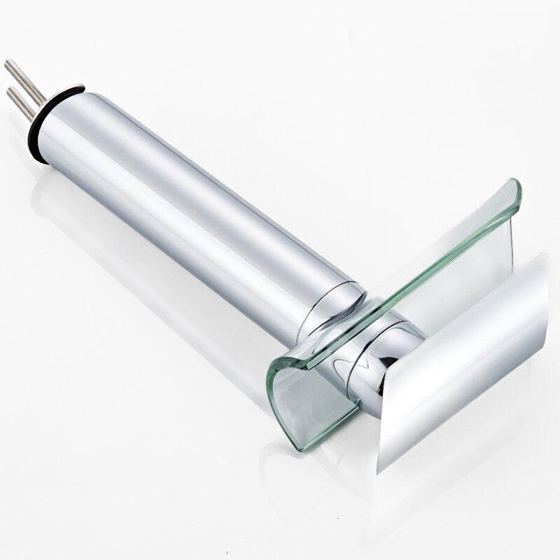 Modern Chrome Glass Waterfall Bathroom Faucet