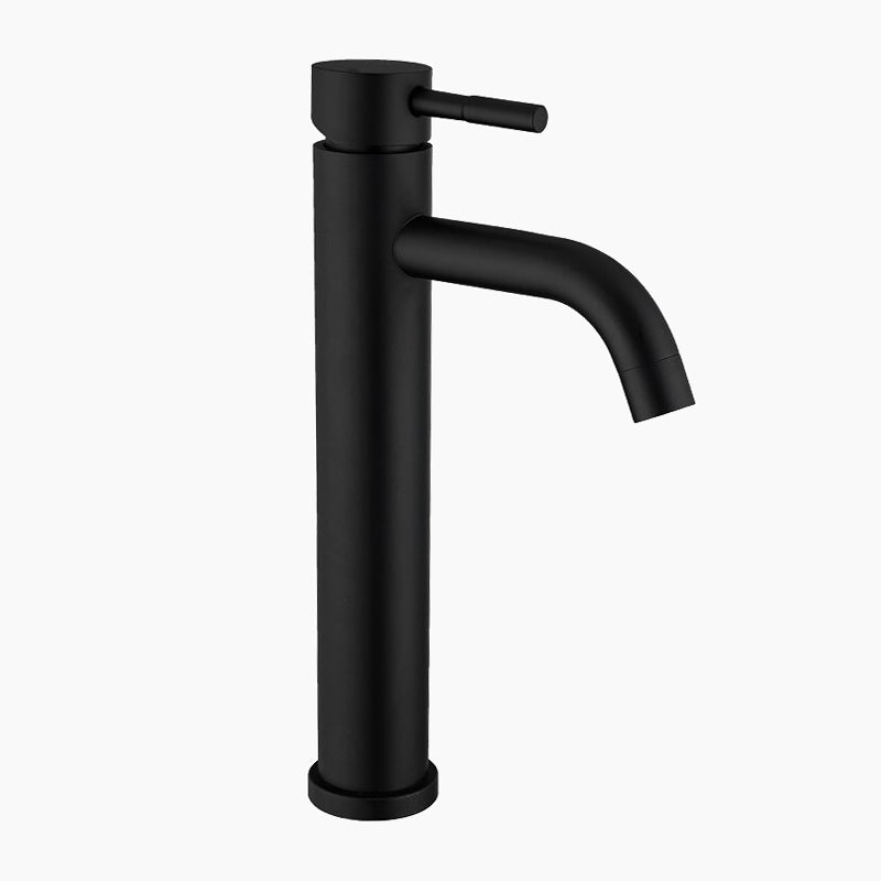 Modern Matte Black Tall Basin Faucet with Single Handle