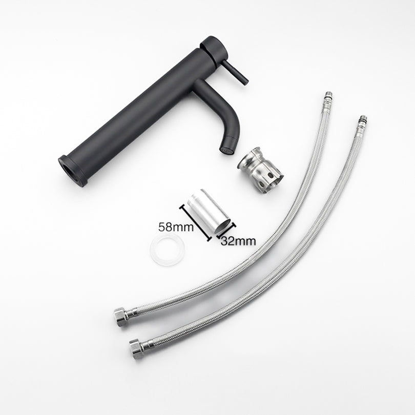 Modern Matte Black Tall Basin Faucet with Single Handle