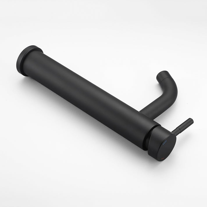 Modern Matte Black Tall Basin Faucet with Single Handle