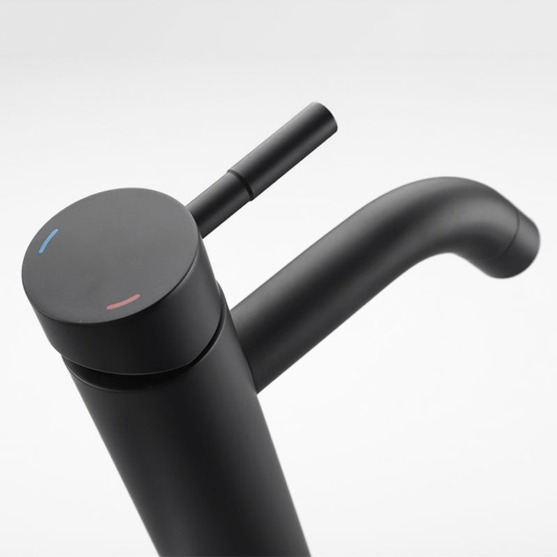 Modern Matte Black Tall Basin Faucet with Single Handle