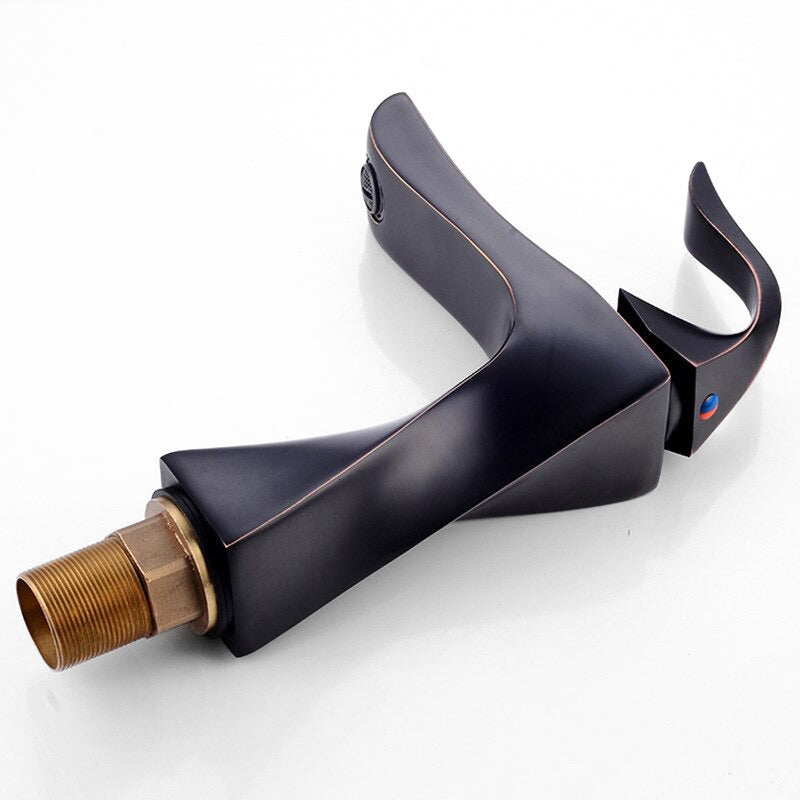 Modern Oil Rubbed Bronze Twisted Basin Faucet