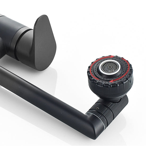 Modern Matte Black Pull-Down Kitchen Faucet