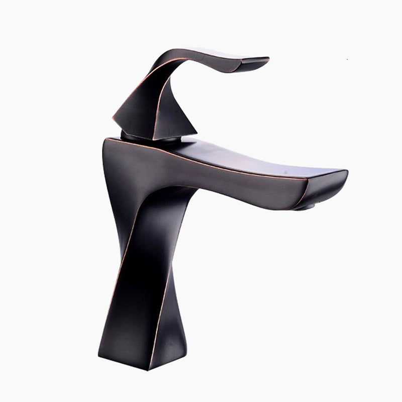 Modern Oil Rubbed Bronze Twisted Basin Faucet