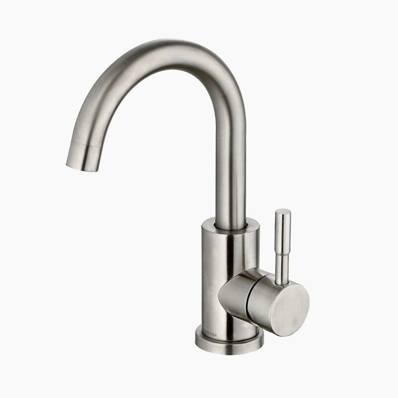 Modern Brushed Stainless Steel Gooseneck Faucet