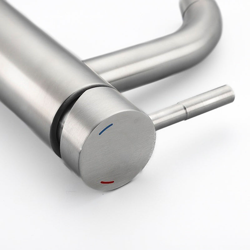 Modern Brushed Stainless Steel Single Lever Faucet