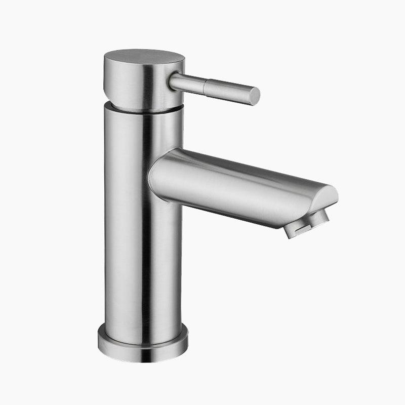 Modern Brushed Steel Single Lever Basin Faucet