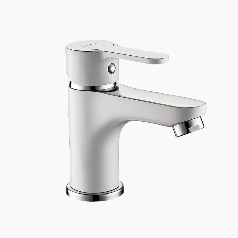Modern White Single-Handle Bathroom Faucet