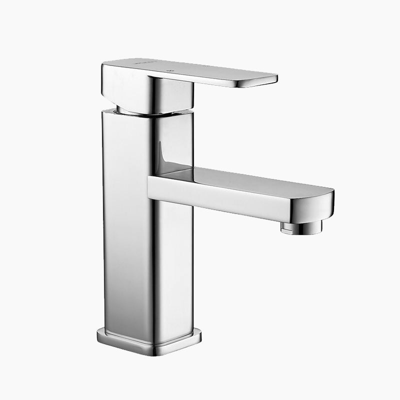 Modern Square Chrome Single-Lever Basin Faucet