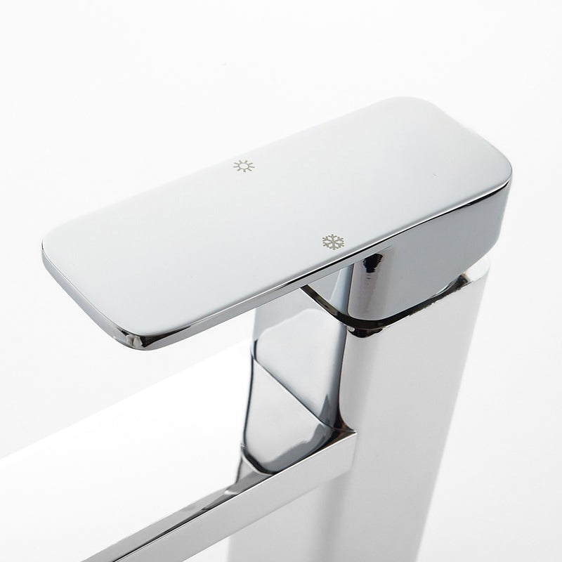 Modern Square Chrome Single-Lever Basin Faucet