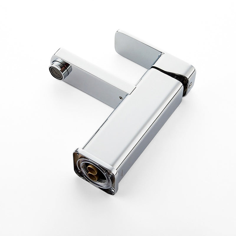 Modern Square Chrome Single-Lever Basin Faucet