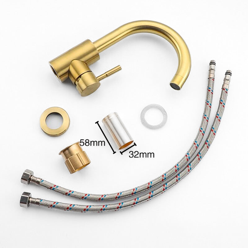 Brushed Gold Gooseneck Kitchen Faucet