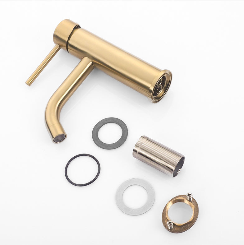 Modern Brushed Gold Single Handle Basin Faucet