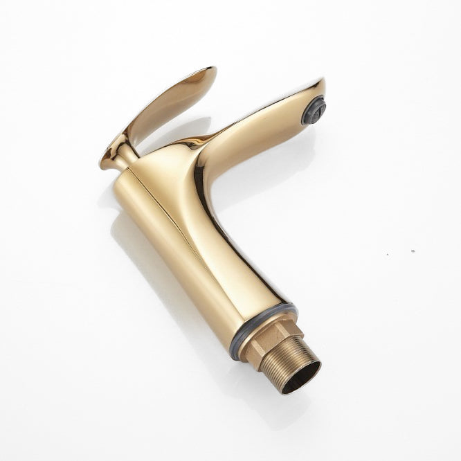 Modern Sculpted Gold Basin Faucet