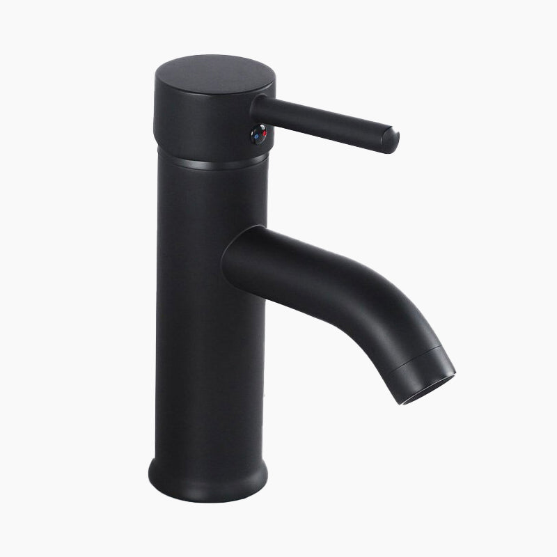 Sleek Matte Black Single-Handle Basin Faucet