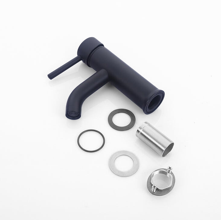 Sleek Matte Black Single-Handle Basin Faucet