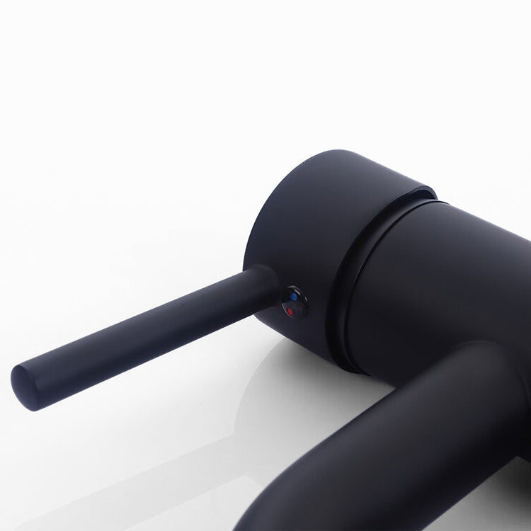Sleek Matte Black Single-Handle Basin Faucet