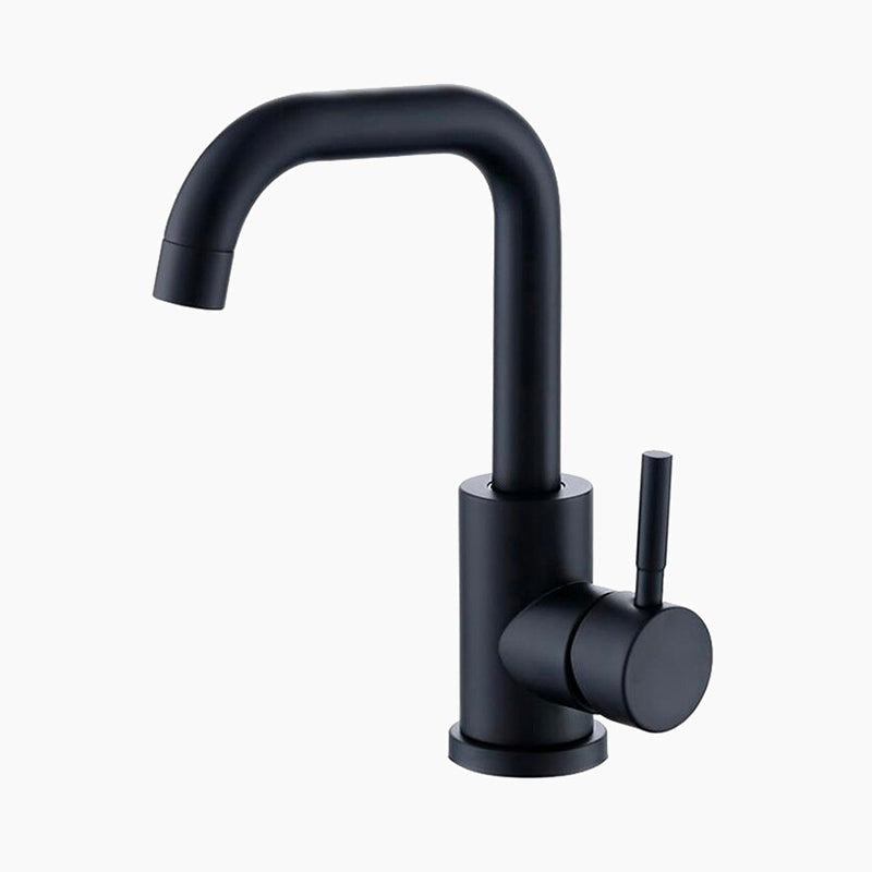 Modern Matte Black Single Lever Kitchen Faucet