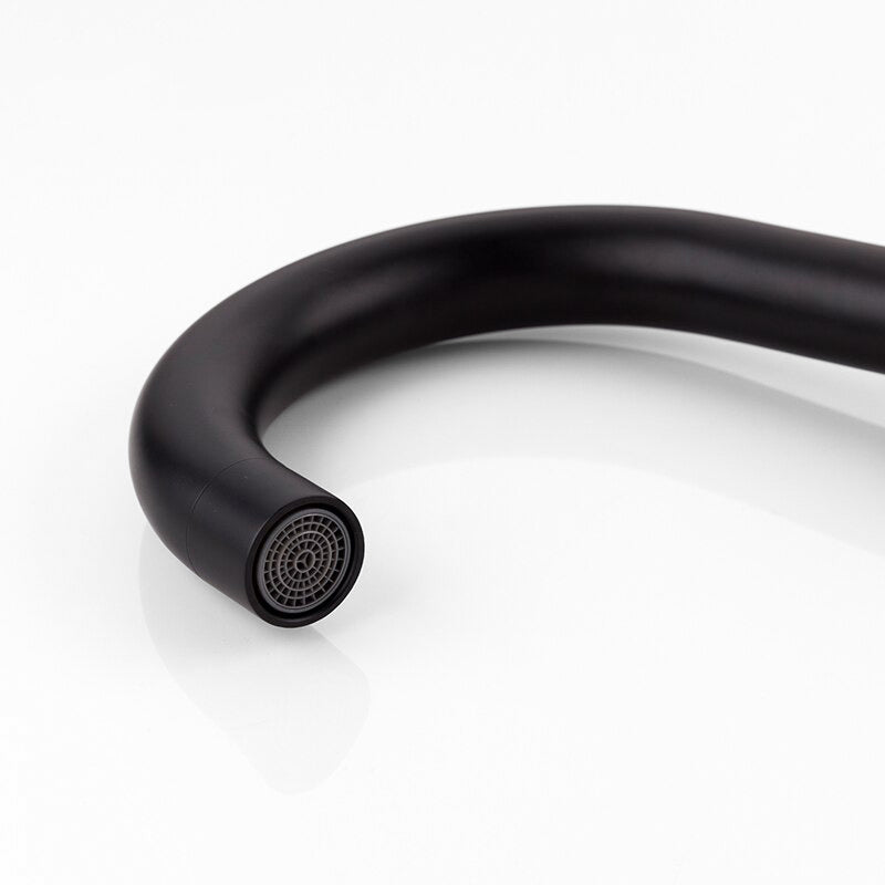 Matte Black Gooseneck Single Handle Faucet