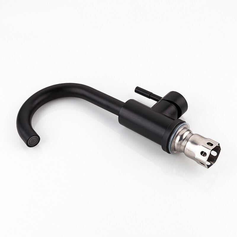 Matte Black Gooseneck Single Handle Faucet