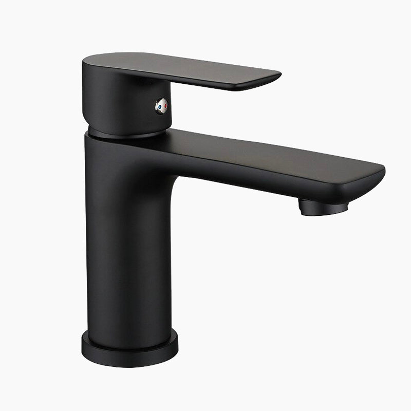 Modern Matte Black Flat Lever Basin Faucet