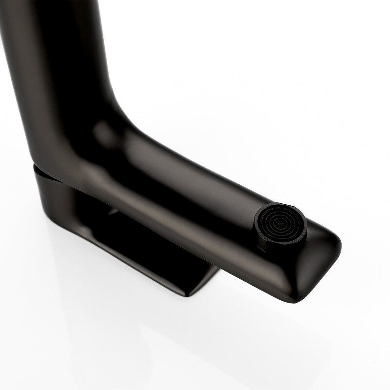 Modern Matte Black Flat Lever Basin Faucet