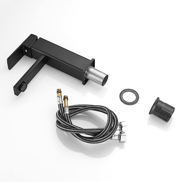 Modern Matte Black Single Lever Basin Faucet
