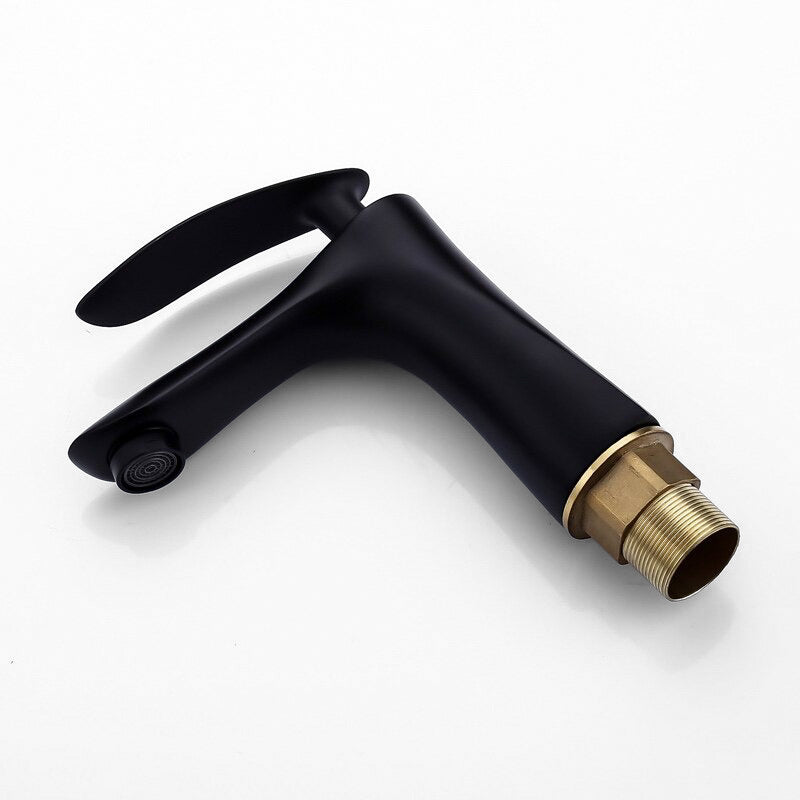 Sleek Matte Black Single Lever Sink Faucet