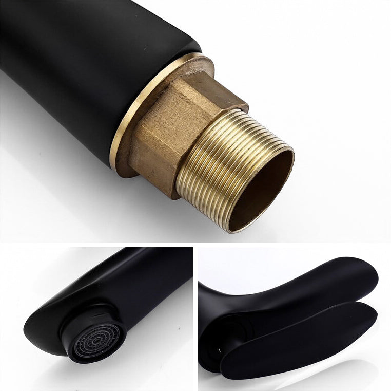 Sleek Matte Black Single Lever Sink Faucet