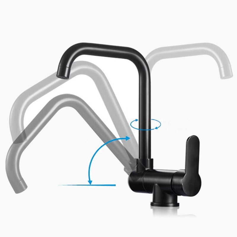 Modern Matte Black Kitchen Faucet with 360 Swivel