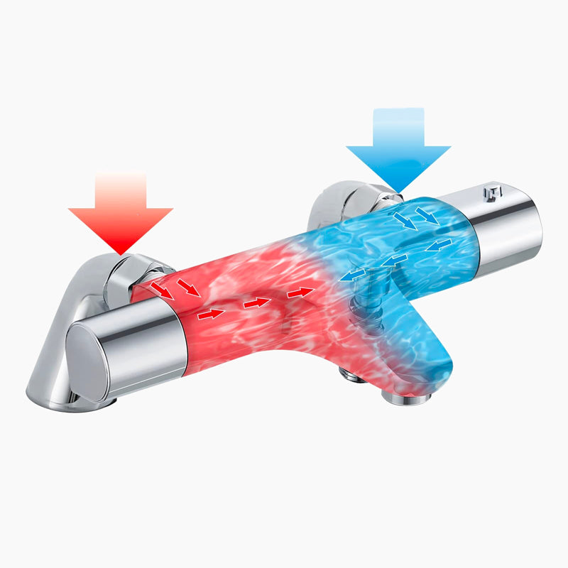 Modern Chrome Thermostatic Bathtub Faucet