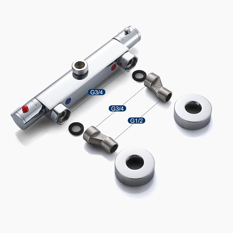Chrome Thermostatic Bar Shower Mixer
