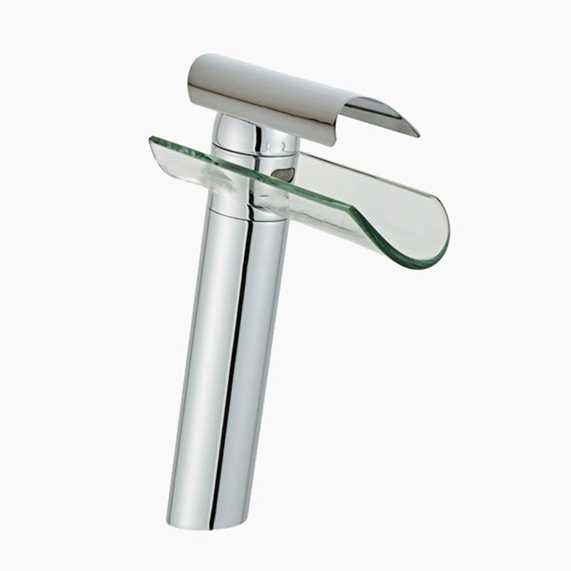 Modern Chrome Glass Waterfall Bathroom Faucet