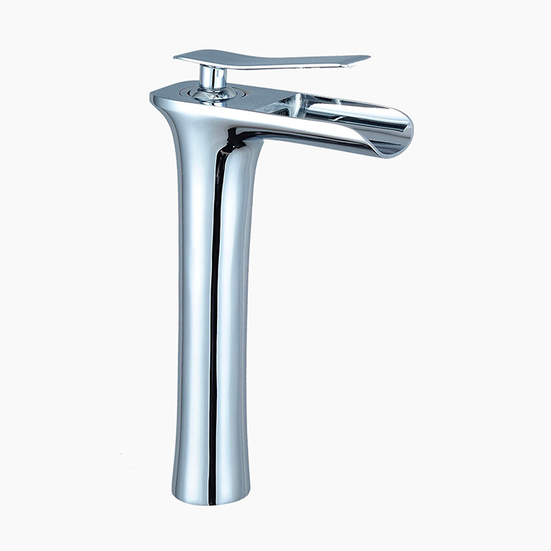 Modern Tall Single Handle Chrome Waterfall Faucet